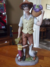 Vintage UOGC Taiwan Young Farmer Holding Grapes, Son and Goose Figure picture