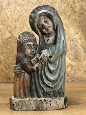 Antique Sainte Virgin IN and Child Jesus, Sculpture Wood Polychromos picture