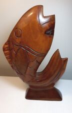 Vintage MCM Wooden Folk Art HAND CARVED Fish 9