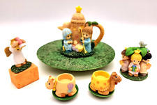 Vtg 1998 PRECIOUS MOMENTS Mini Nativity Tea Set 384585 Complete No Box picture