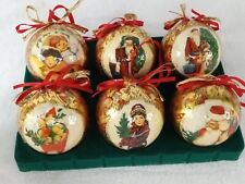 Vintage Heirloom Paper Mache Ornaments Lot Of 6 picture