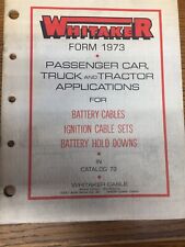 Vintage 1973 Whitaker Form 1973 Passenger Car Application Guide picture
