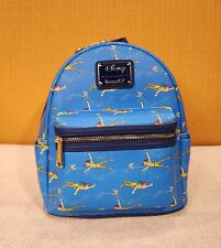 Loungefly Disney Peter Pan Flying TinkerBell AOP Blue Mini Backpack NEW picture
