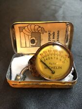 Vintage Michelin Tire Pressure Gauge With Tin Clermont Ferrand Rare Fruit Logo picture