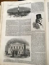 1843 Antique - Newport Town Hall + Dungeness Lighthouse picture