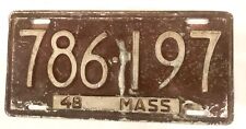 1948 Massachusetts license plate Vintage Antique Rustic Mancave USA Historical picture
