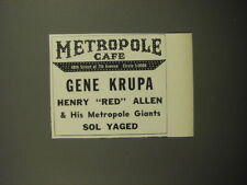 1960 Metropole Cafe Advertisement - Gene Krupa Henry Red Allen picture