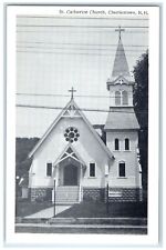 c1940s St. Catherine Church Exterior Scene Charlestown New Hampshire NH Postcard picture