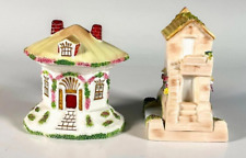 2-Coalport Cottages-Thatched Cottage & Bridge House  Porcelain  Pastille Burners picture