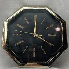 VINTAGE WESTCLOX WALL CLOCK 11 1/4 Inch Gold Trim & Hands picture