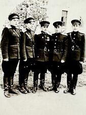1950s Snapshot Five Combat Officers Military Red Army Vintage B&W Photo picture