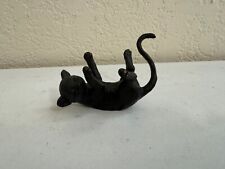 Vintage Spelter Metal Figurine of Playful Cat Lying on Back picture