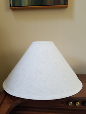 Large Beige Textured Fabric Hard Shell Empire Postmodern Table Lamp Shade picture