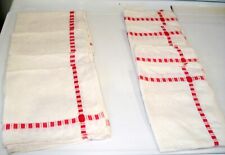 Lot of 8 Vintage White with Red Stripes Napkins picture