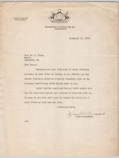 PA State Police Letter Signed By Lynn G. Adams Superintendent 1928 BH2-31 picture