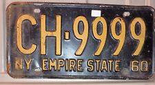 1960 New York Empire State License Plate #CH.9999 Rare Find picture
