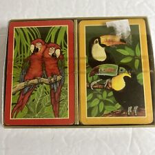 Vintage Double Decker Playing Card The Cape Shore Line  Macaw ,Toucan Bird picture