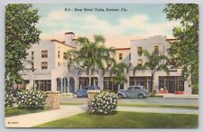New Hotel Oaks Bartow Florida FL Old Cars Mfg 1938 Posted 1954 Linen Postcard picture