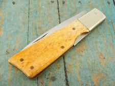 VINTAGE PARKER JAPAN REMEMBER THE ALAMO GUNSTOCK BONE POCKET KNIFE KNIVES TOOLS picture