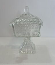Vintage Clear Glass Candy Dish With Lid  6 1/2” picture