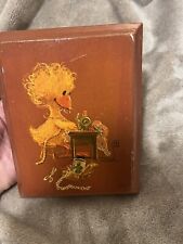 Suzy Spafford Decoupage Art Yellow Duck SewingVintage On Wood Picture Grannycore picture