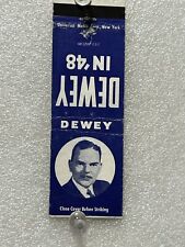 1948 Thomas Dewey Matchbook Vintage Political Campaign  picture