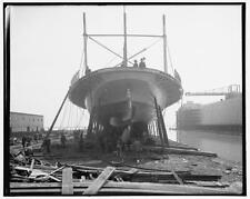 Steamer Britannia, stern view before the launch Shipping c1900 Old Photo picture