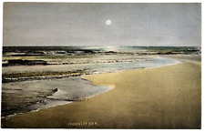 Postcard Moonlit Sea Atlantic City New Jersey Beach Seascape Vintage picture