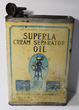 1910s Vintage Standard Oil Company - SUPERLA Cream Separator Half Gallon Oil Can picture