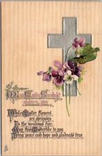 1910 Religious Embossed Postcard Silver Cross 