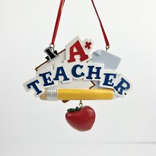 A+ Teacher Christmas Ornament Kurt Adler Designed By Holly Adler W Hanging Apple picture