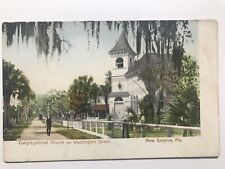 1911 Congregational Church On Washington St New Smyrna Florida Postcard picture