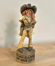 Vintage 1998 Chris Hammack “Spit-N-Whittle” Cowgirl Figurine Signed picture