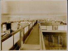GA35 Early 1900s Original Photo OFFICE CUBICLES Vintage Furniture Birds Eye View picture