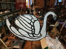 Antique White Swan Inn Metal Signs from Litiz PA, approx 1890's, Hanging Signs picture