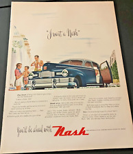 1947 Nash Ambassador - Vintage Illustrated Print Ad / Wall Art - Swimming Hole picture