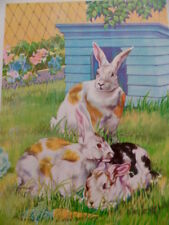 Vintage Rabbits Bunny Broken Satin Rex 1939 Children Book Illustration V Becker picture