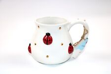 Global Design Ceramic Coffee Tea Mug Ladybugs All Over Print 4 Inch Tall picture