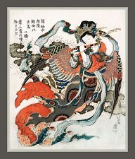Hokusai's Japanese Woman BIG MAGNET 3.5 x 4.5 inches, vintage art image picture