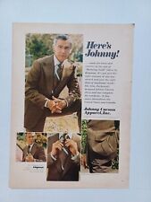 Vintage 1970's Magazine Ad Johnny Carson Apparel brown suit picture
