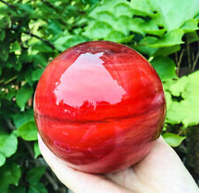 Natural Red Smelting Quartz Crystal Sphere Ball Healing Reiki Rock W/ Stand picture