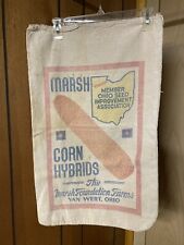 Vintage Marsh Corn Hybrid Seed Corn Sack Double Sided VanWert Ohio Good For Age picture