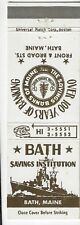 Bath Savings institution Bath Maine Empty Matchcover picture