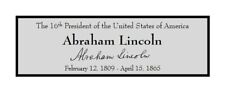 President Abraham Lincoln Custom Laser Engraved 2x6 inch Plaque  picture
