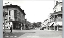 NORTH MAIN STREET oconomowoc wi real photo postcard rppc wisconsin downtown shop picture