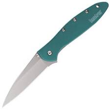 Kershaw Leek Knife Teal Aluminum Handle Plain Sandvik 14C28N Edge 1660TEAL picture