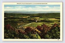 Postcard Maryland MD Peaceful Valley Route 40 Aerial 1943 Posted Linen picture