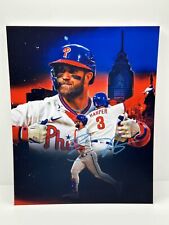 Bryce Harper Blue Signed Autographed Photo Authentic 8x10 COA picture