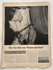 BF Goodrich Vintage Print Ad 1945 Tire Frozen and Fried 10.5 x 13.5 inches picture