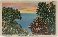 BEVERLY OHIO Greetings Lake Sunset Scene C. T Lake Series WASHINGTON CO Postcard picture
